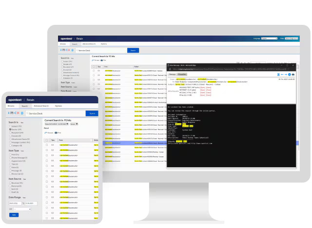 OpenText Retain Archivierungs-Dashboard